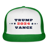 Trump Vance 2024 Trucker Cap - white/kelly green