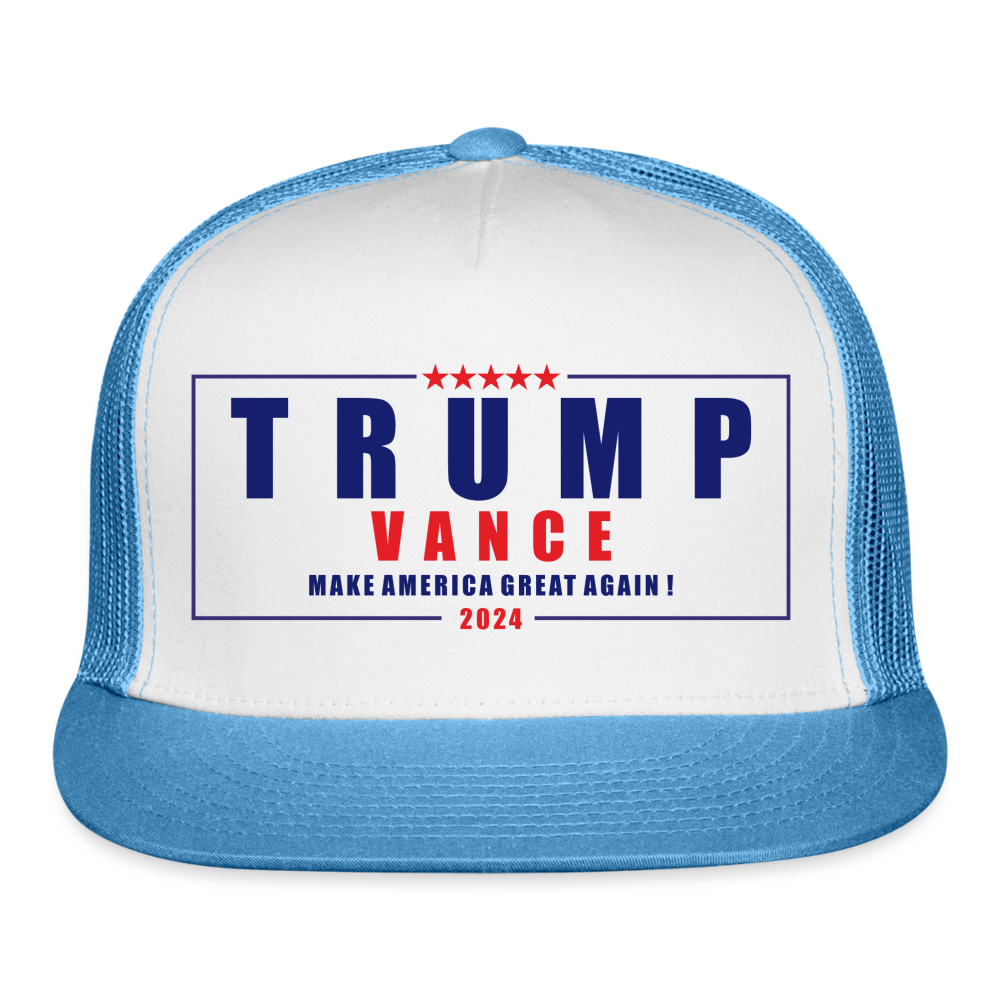 Trump Vance 2024 Trucker Cap - white/blue