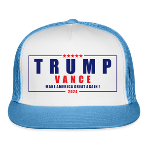 Trump Vance 2024 Trucker Cap - white/blue