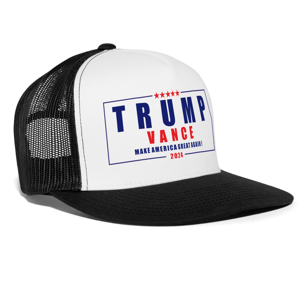 Trump Vance 2024 Trucker Cap - white/black