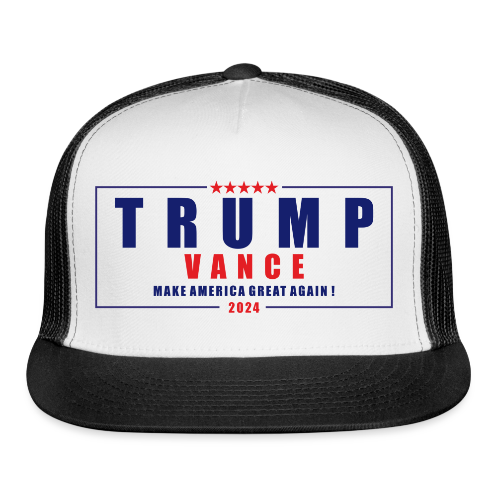 Trump Vance 2024 Trucker Cap - white/black