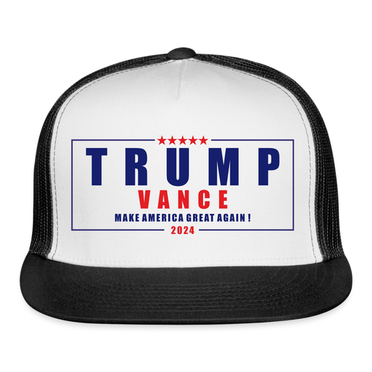 Trump Vance 2024 Trucker Cap - white/black