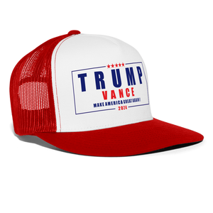 Trump Vance 2024 Trucker Cap - white/red