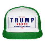 Trump Vance 2024 Trucker Cap - white/kelly green