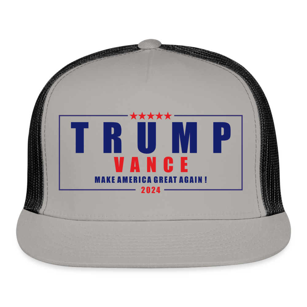 Trump Vance 2024 Trucker Cap - gray/black