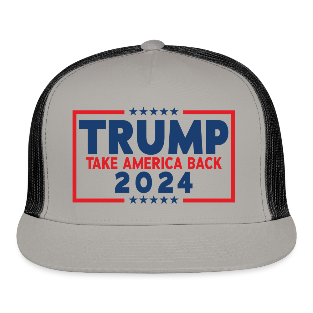 Trump 2024 - Take America Back Trucker Cap - gray/black