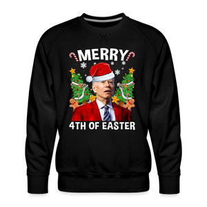 Merry 4th Of Easter Funny Biden Christmas Men’s Premium Sweatshirt - black