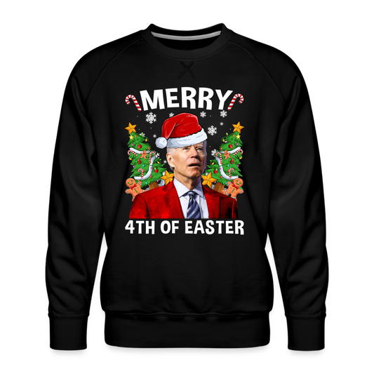 Merry 4th Of Easter Funny Biden Christmas Men’s Premium Sweatshirt - black