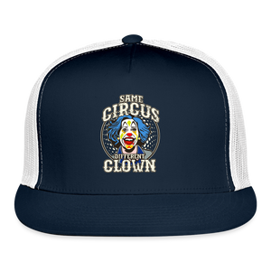 Same Circus Different Clown Trucker Cap - navy/white