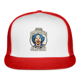 Same Circus Different Clown Trucker Cap - white/red