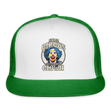 Same Circus Different Clown Trucker Cap - white/kelly green