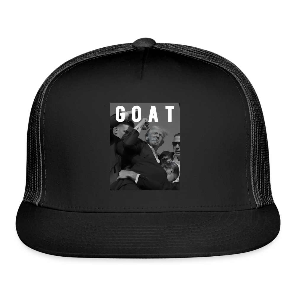 Trump GOAT 7/13/24 Trucker Cap - black/black