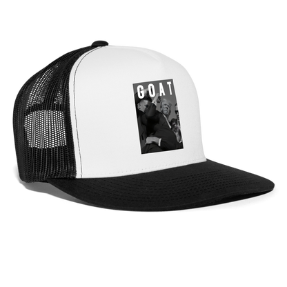 Trump GOAT 7/13/24 Trucker Cap - white/black