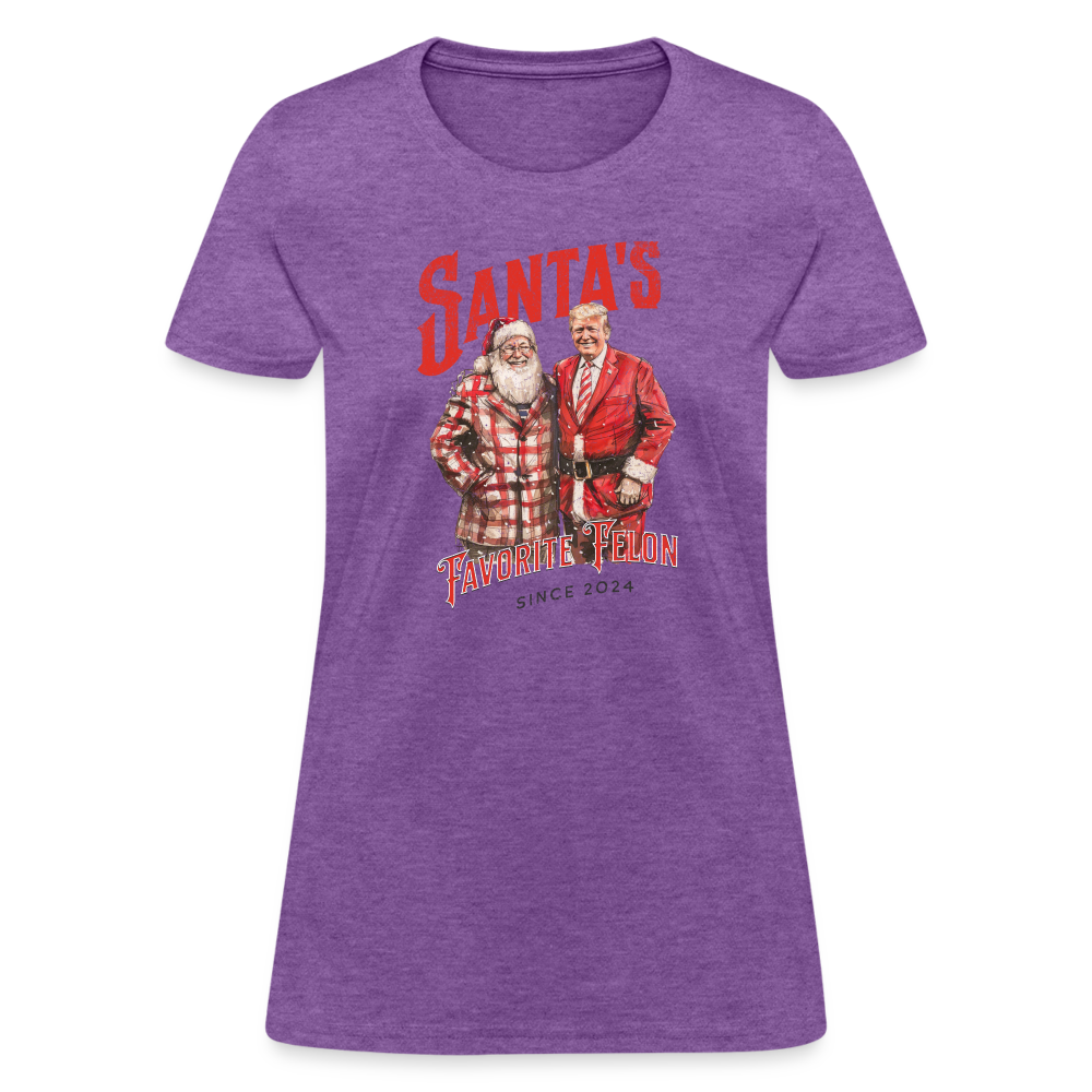 Santa’s favorite felon Women's T-Shirt - purple heather