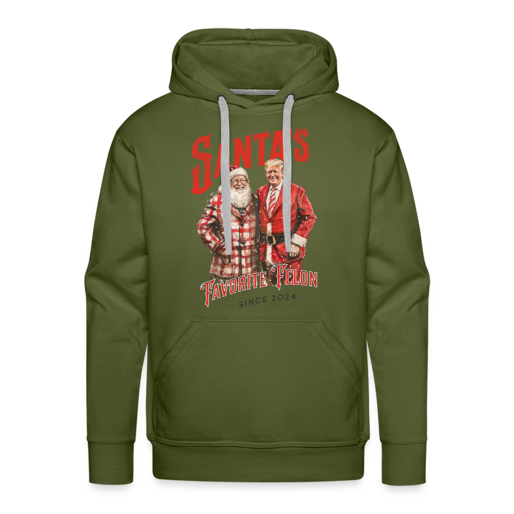 Santa’s favorite felon Men’s Premium Hoodie - olive green