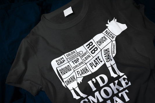 I'd Smoke That Cow Cuts of Meat Funny Classic T-Shirt