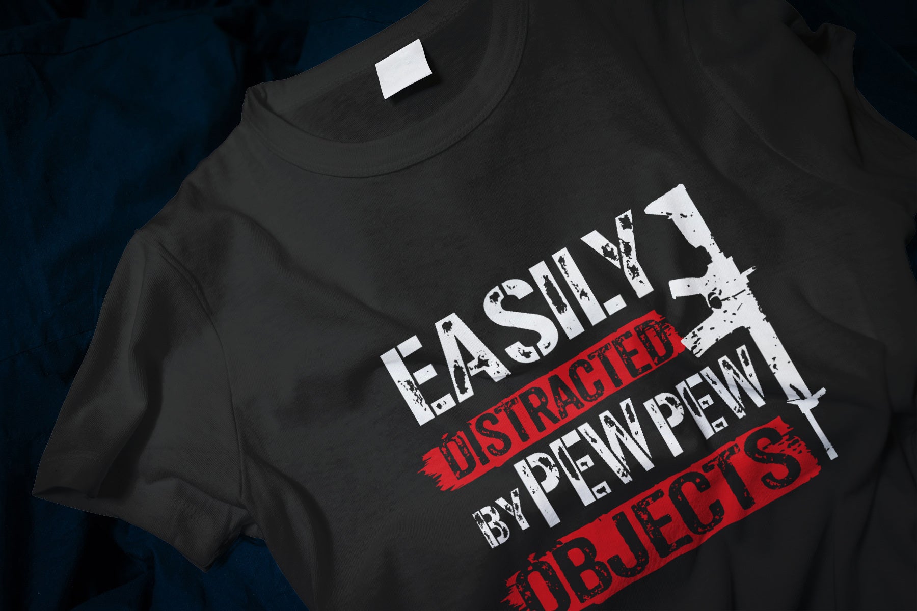 Easily Distracted by Pew Pew Objects Funny Classic T-Shirt