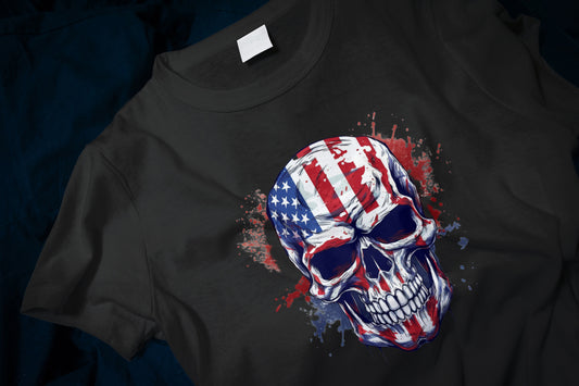 American Flag Skull Classic T-Shirt