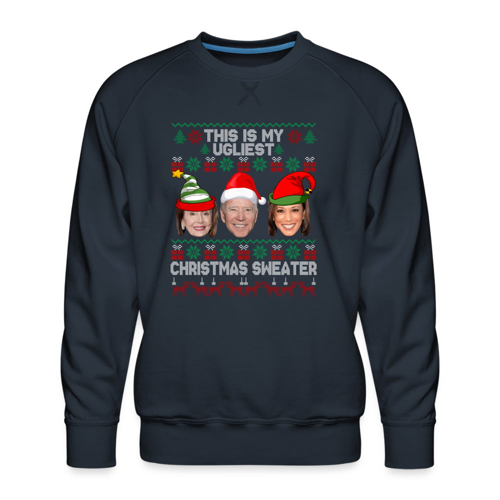 This Is My Ugliest Christmas Sweater Men’s Premium Sweatshirt - navy