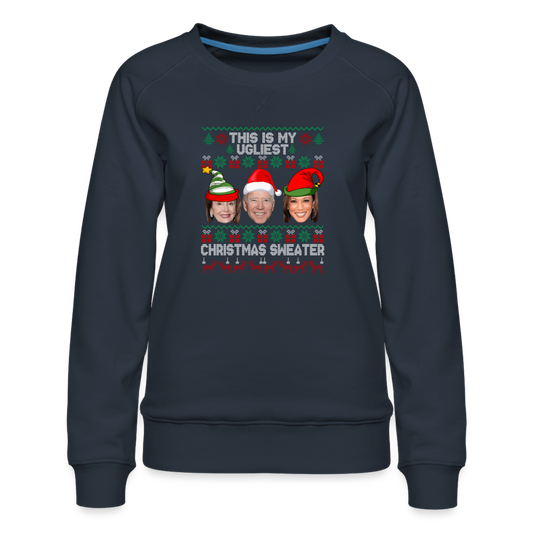 This Is My Ugliest Christmas Sweater Women’s Premium Sweatshirt - navy