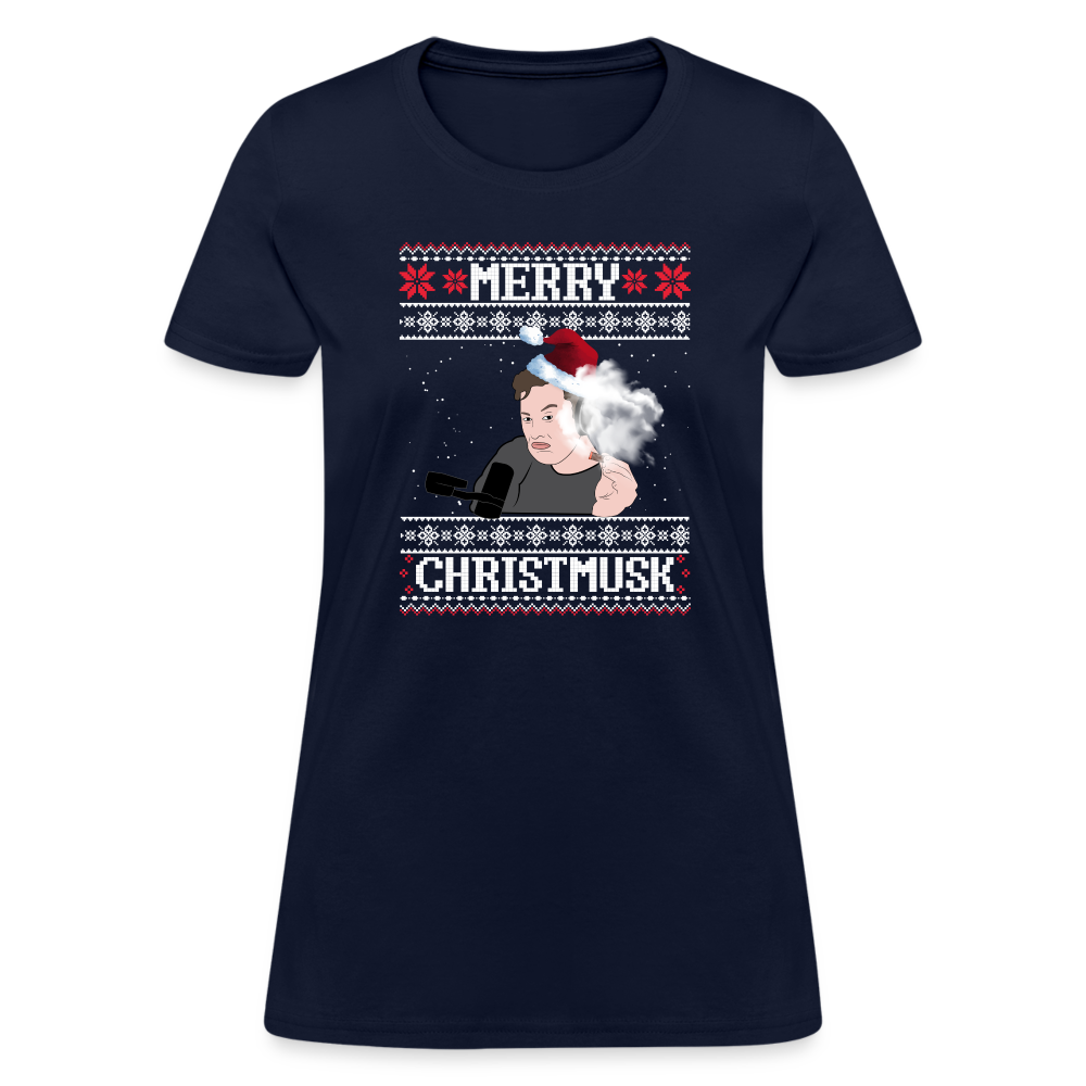 Elon Musk Merry Christmusk Women's T-Shirt - navy