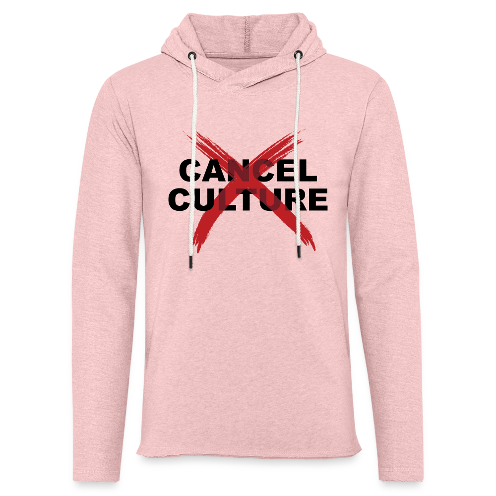 Cancel Cancel Culture Lightweight Terry Hoodie - cream heather pink