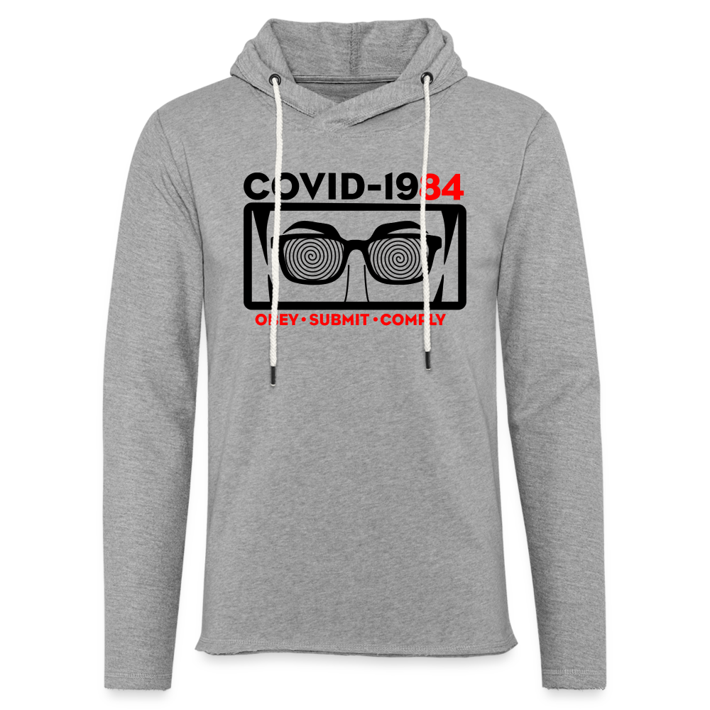 COVID-1984 Lightweight Terry Hoodie - heather gray