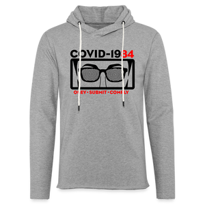 COVID-1984 Lightweight Terry Hoodie - heather gray