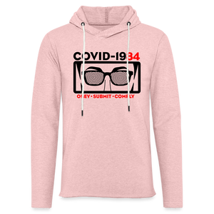 COVID-1984 Lightweight Terry Hoodie - cream heather pink