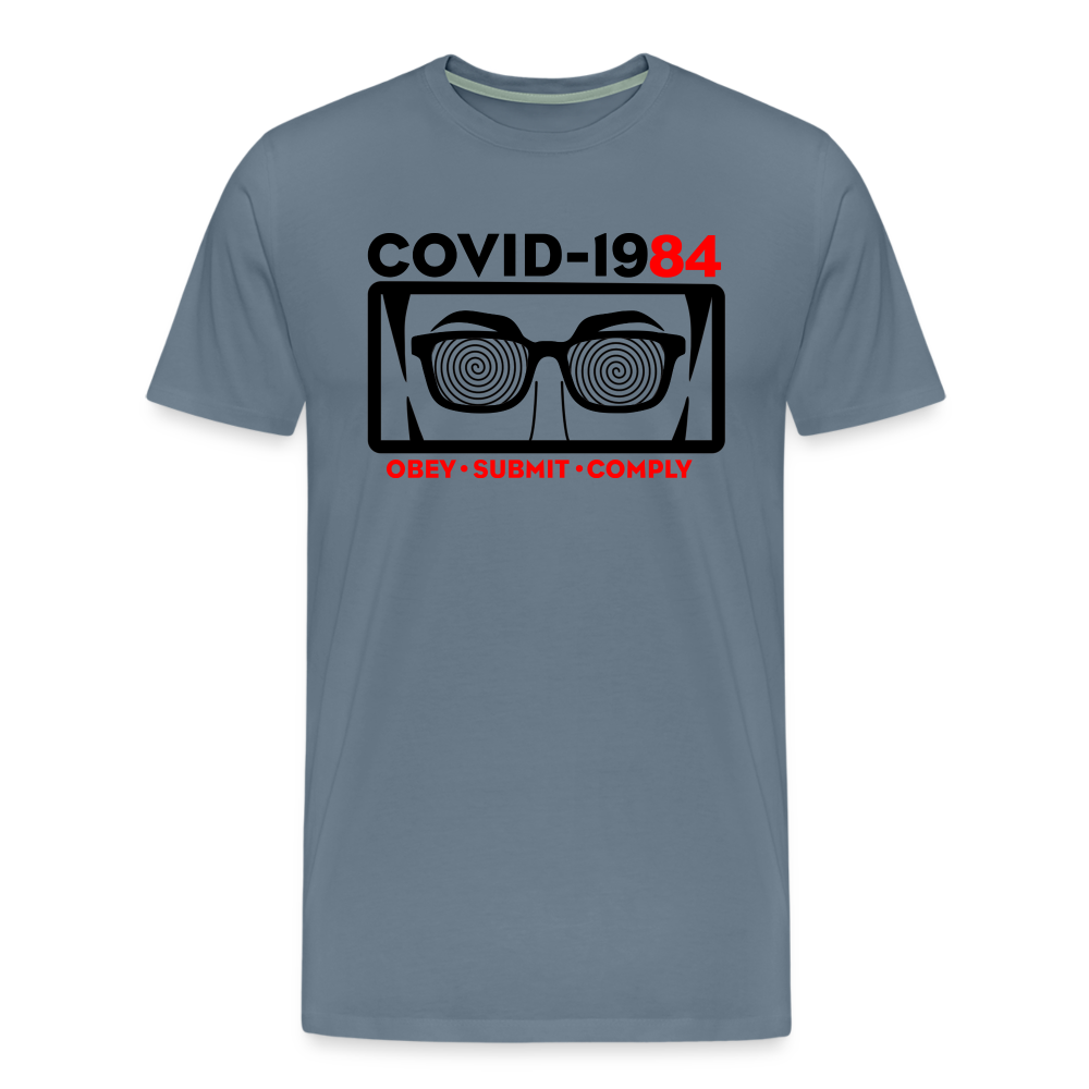 COVID-1984 Men's Premium T-Shirt - steel blue