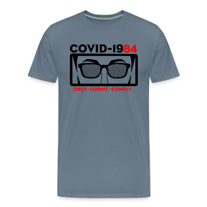 COVID-1984 Men's Premium T-Shirt - steel blue