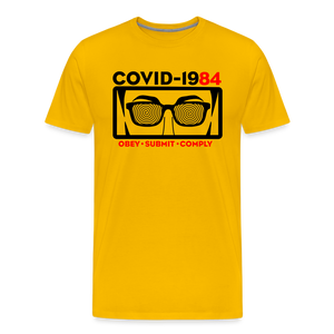 COVID-1984 Men's Premium T-Shirt - sun yellow