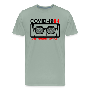 COVID-1984 Men's Premium T-Shirt - steel green