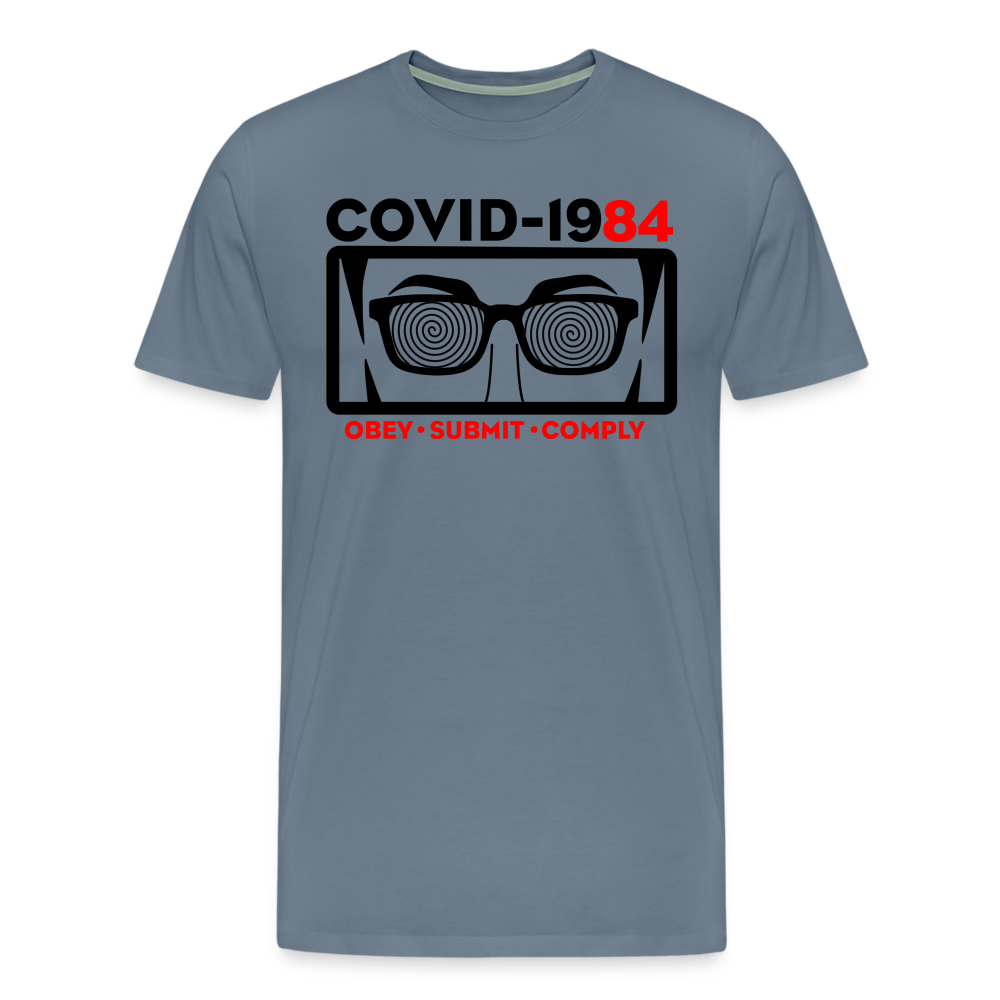 COVID-1984 Men's Premium T-Shirt - steel blue