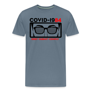 COVID-1984 Men's Premium T-Shirt - steel blue