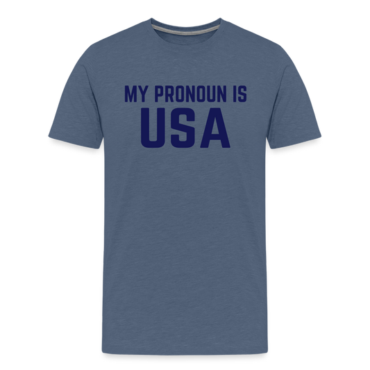 MY PRONOUN Is USA Men's Premium T-Shirt - heather blue