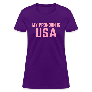 MY PRONOUN Is USA Women's T-Shirt - purple