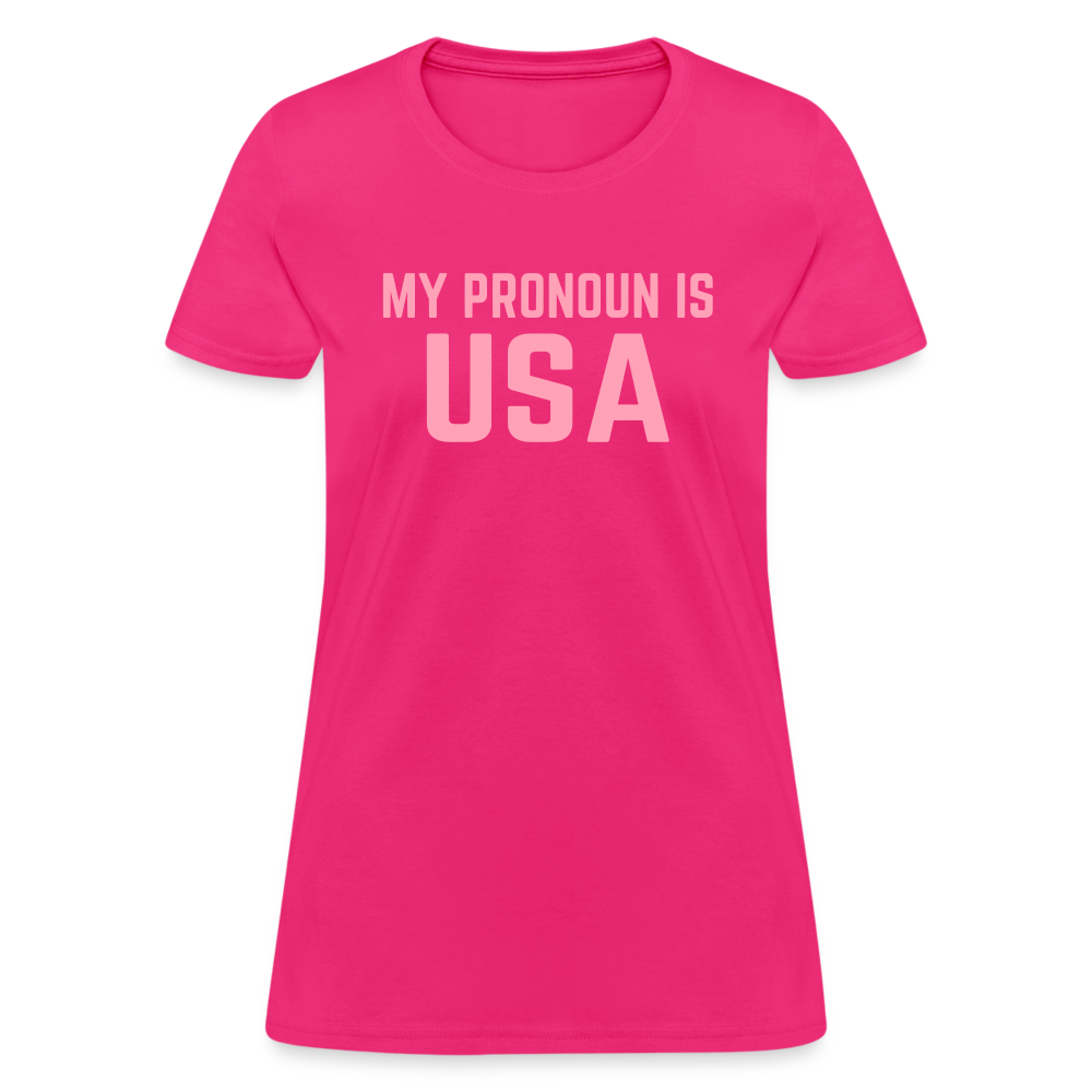 MY PRONOUN Is USA Women's T-Shirt - fuchsia