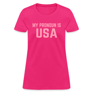 MY PRONOUN Is USA Women's T-Shirt - fuchsia