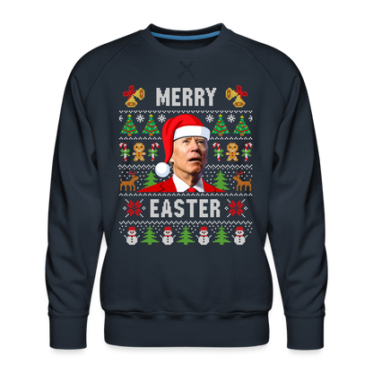 Funny Joe Biden Christmas Men’s Premium Sweatshirt - navy