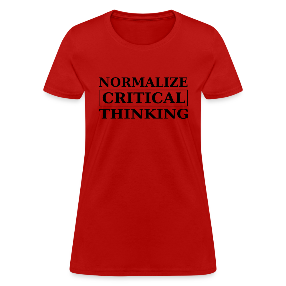 Normalize Critical Thinking  Women's T-Shirt - red