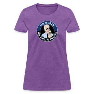 No Brain, No Brain Freeze Funny Biden Women's T-Shirt - purple heather