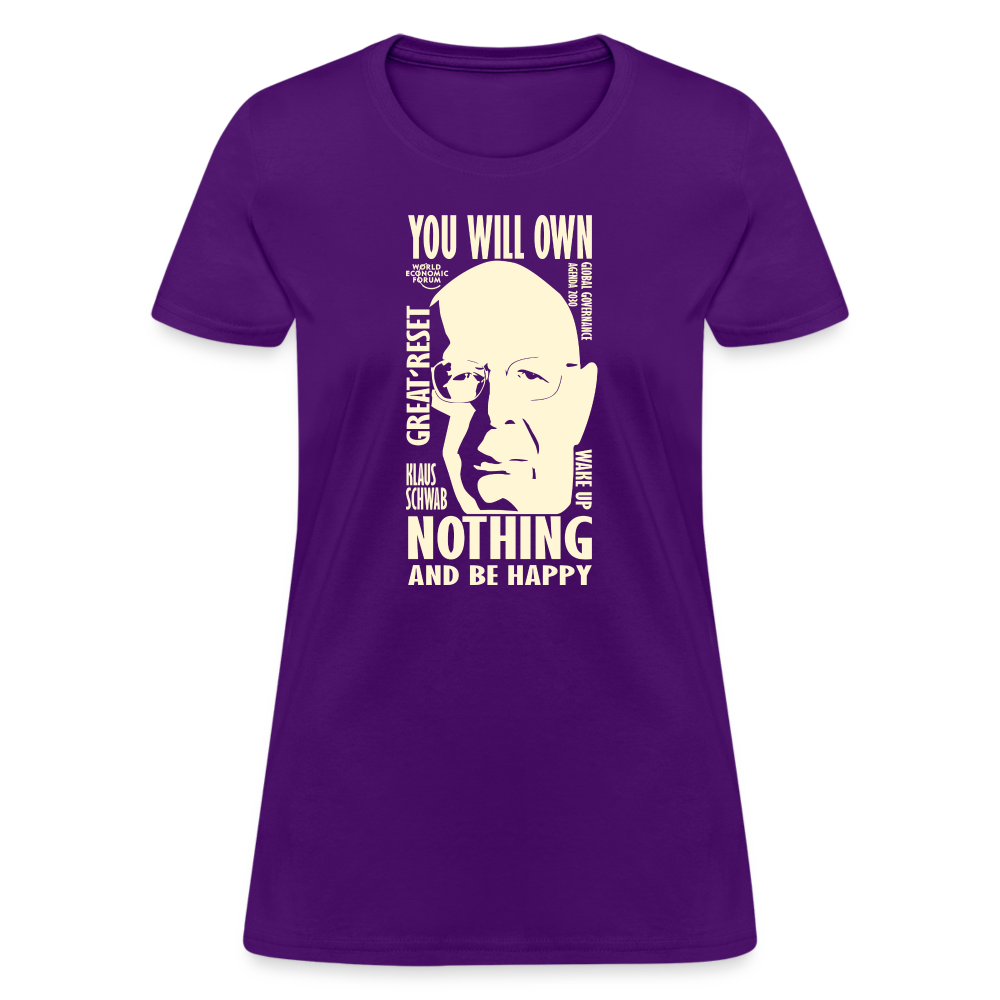 Klaus Schwab You Will Own Nothing Women's T-Shirt - purple