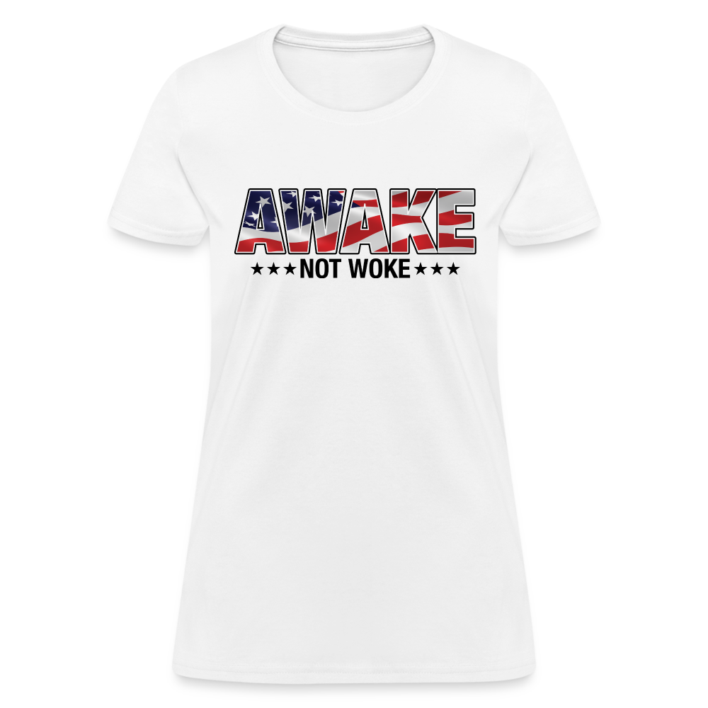 Awake not Woke Women's T-Shirt - white