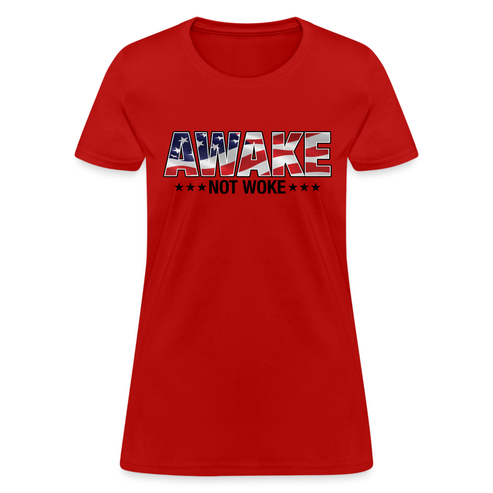 Awake not Woke Women's T-Shirt - red