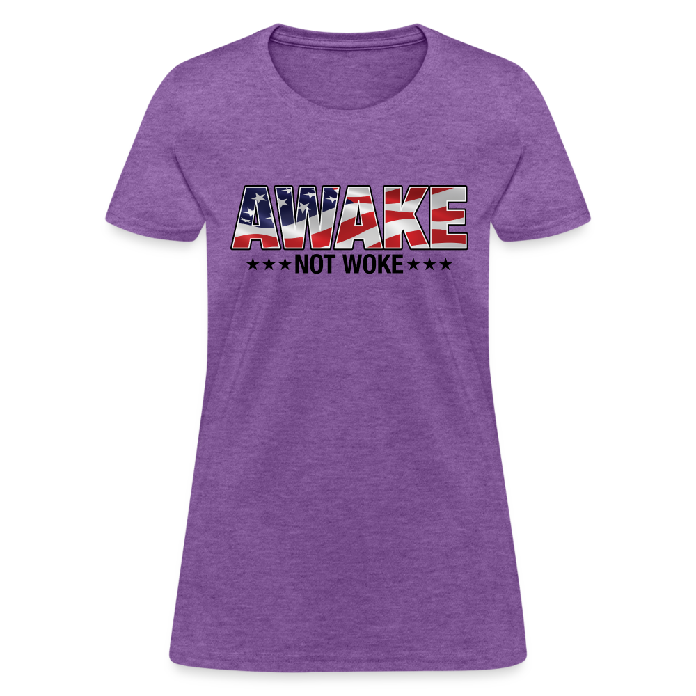 Awake not Woke Women's T-Shirt - purple heather