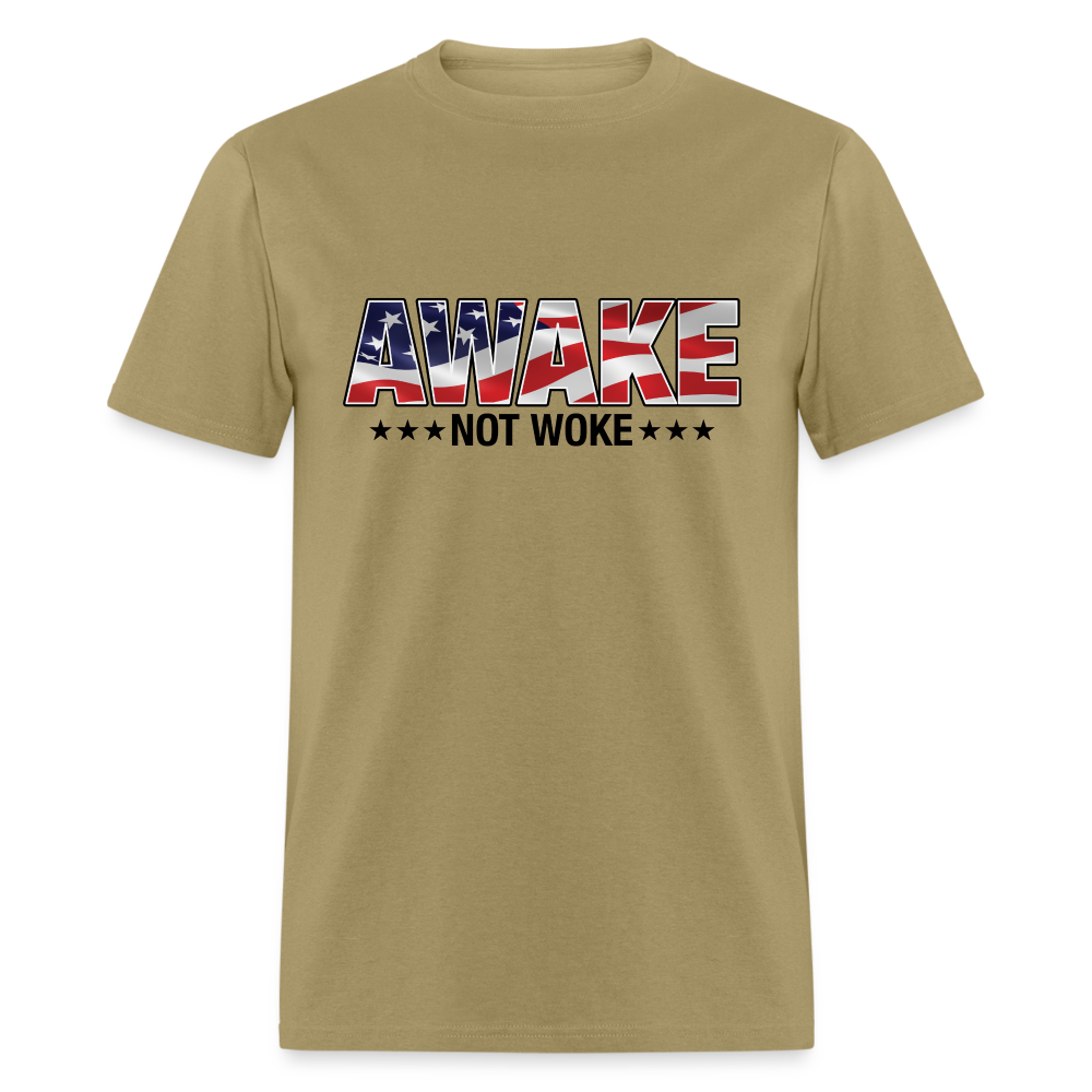 Awake not Woke Classic T-Shirt - khaki