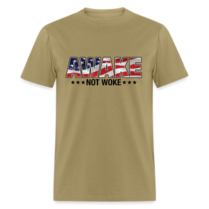 Awake not Woke Classic T-Shirt - khaki