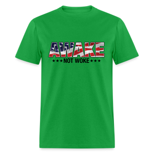 Awake not Woke Classic T-Shirt - bright green