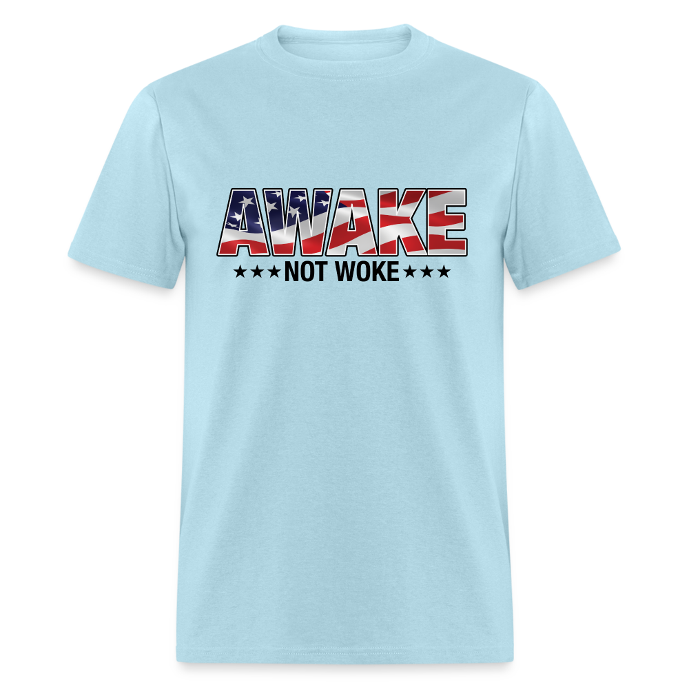 Awake not Woke Classic T-Shirt - powder blue